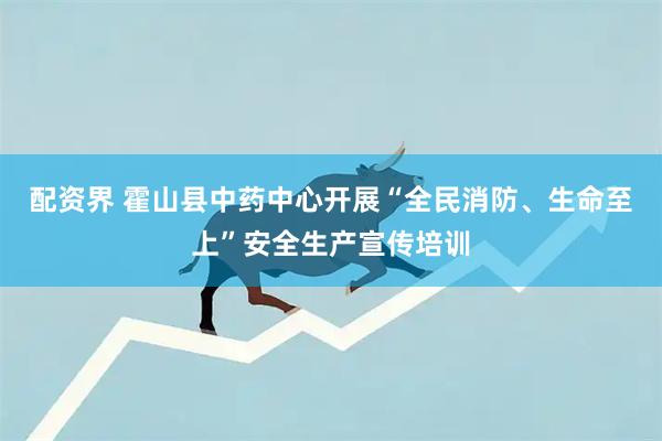 配资界 霍山县中药中心开展“全民消防、生命至上”安全生产宣传培训